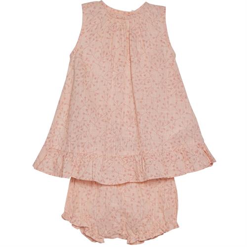Minymo kjole med shorts rosa, str. 74, 80, 86, 92