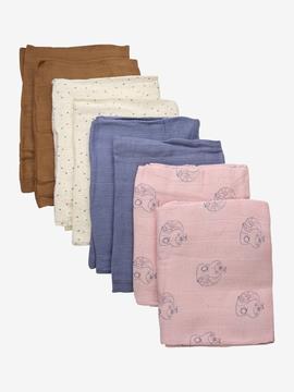 Pippi stofbleer 4 stk. kun rosa med snegle