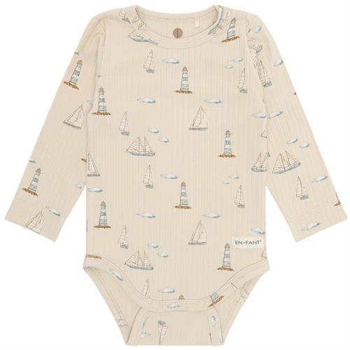 EN FANT body rib sand med skibe, str. 74, 80, 86, 92