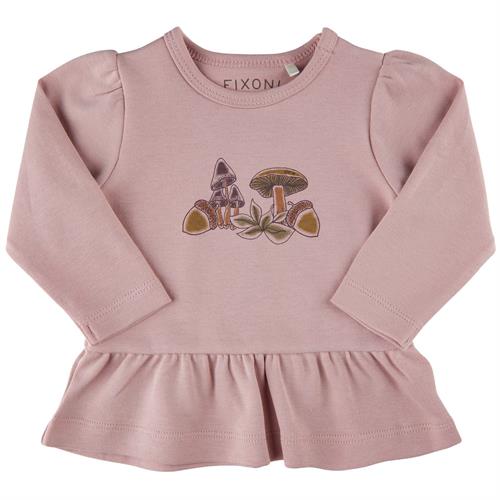 Fixoni bluse rosa med svampe - GOTS, str. 68