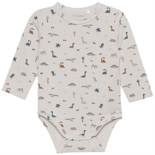 Fixoni body beige med dino - GOTS, str. 44, 50, 56, 62