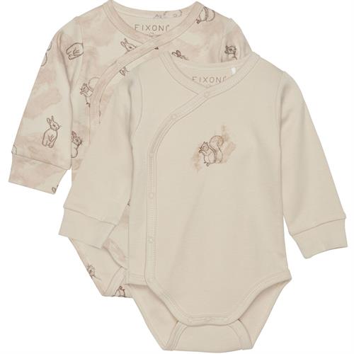 Fixoni slå om-body egern beige - GOTS - 1 stk, str. 44, 50