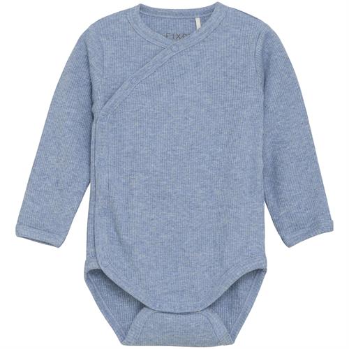 Fixoni slå om-body rib lyseblå - modal, str. 44, 50, 56, 62