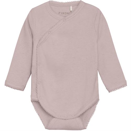 Fixoni slå om-body rib støvet rosa - modal, str. 44, 50, 56, 62
