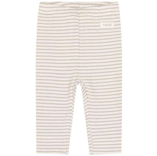 Fixoni bukser rib stribet råhvid og beige - GOTS, str. 50, 56