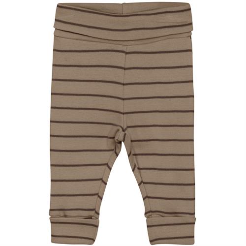 Fixoni bukser stribet lysbrun - GOTS, str. 44, 50, 56, 62