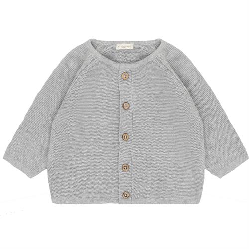 Fixoni cardigan strik lysgrå - GOTS, str. 50, 56, 62