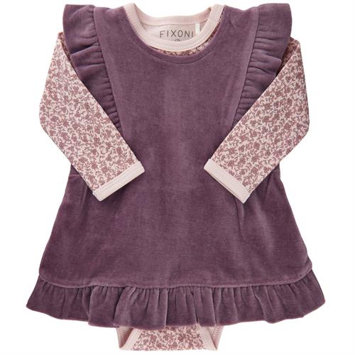 Fixoni kjole velour blomme - økologisk, str. 56