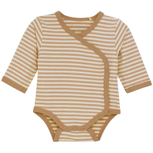 Fixoni præmatur slå om-body stribet brun og hvid, str. 32, 38, 44