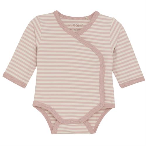 Fixoni præmatur slå om-body stribet rosa og hvid, str. 32