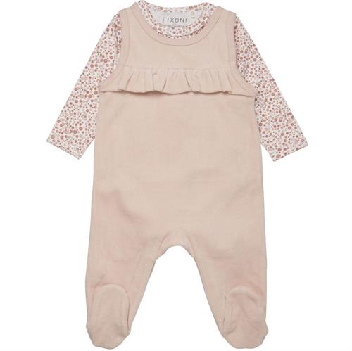 Fixoni sparkedragt velour lyserød - GOTS, str. 44