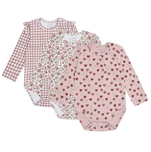 Hust & Claire body hjerter, blomster eller tern - 1 stk, str. 62, 68, 74