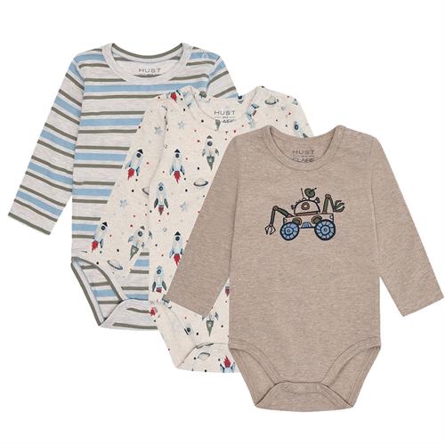 Hust & Claire body rumraketter, brun eller stribet - 1 stk, str. 62, 68, 74