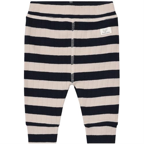 Hust & Claire bukser stribet beige og marine - GOTS str. 62, 68, 74