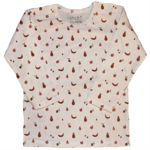 Hust & Claire bluse hvid med frugter rosa, str. 74