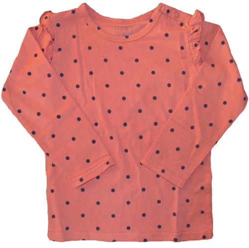 Hust & Claire bluse mørk rosa med prikker, str. 86, 92