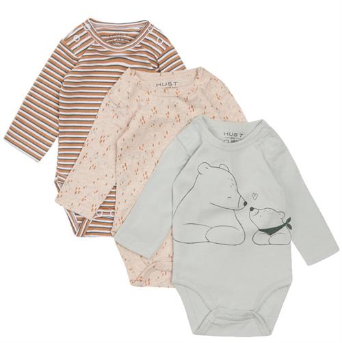 Hust & Claire body beige med lyseblå pletter - 1 stk, str. 56