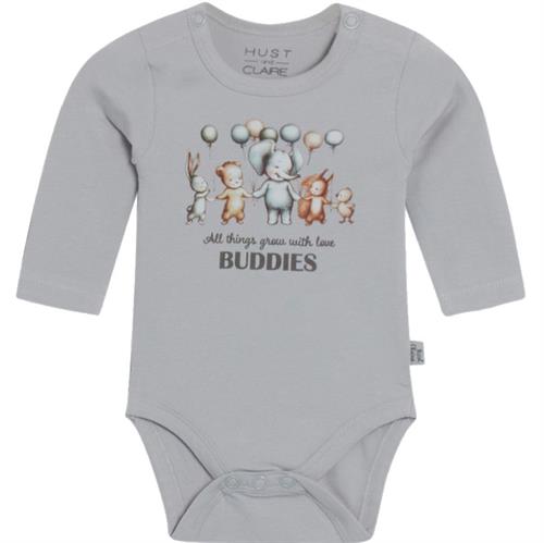 Hust & Claire body "buddies" lyseblå - GOTS, str. 44, 50