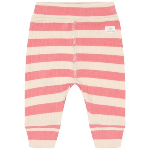 Hust & Claire bukser rib stribet råhvid og rosa - GOTS, str. 74