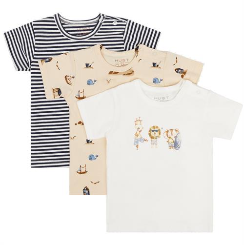 Hust & Claire T-shirt beige med havprint - 1 stk, str. 92