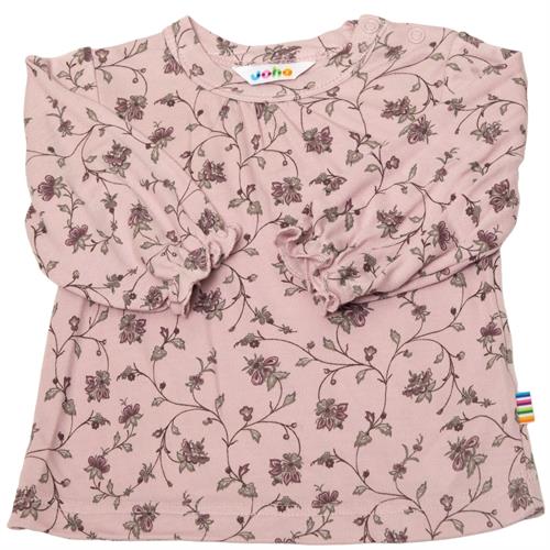 JOHA bluse bambus rosa med blomster, str. 90