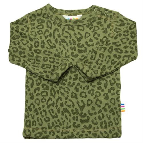JOHA bluse uld leopardprint grøn, str. 80, 90
