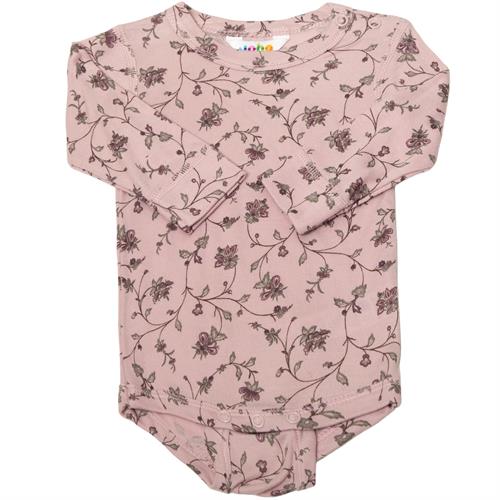 JOHA body bambus rosa med blomster, str. 70