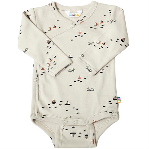 JOHA slå om-body økologisk beige med skibe, str. 40