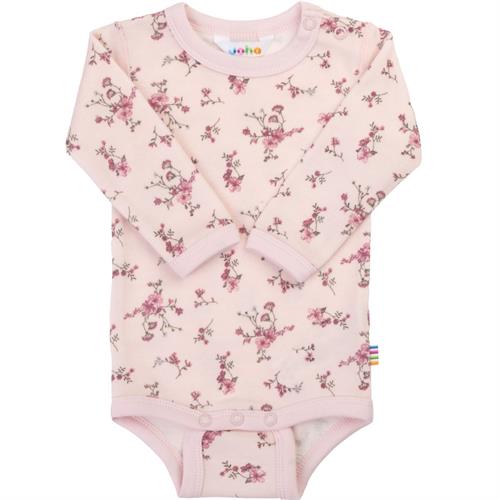 JOHA body uld/bambus lyserød blomster, str. 60, 70