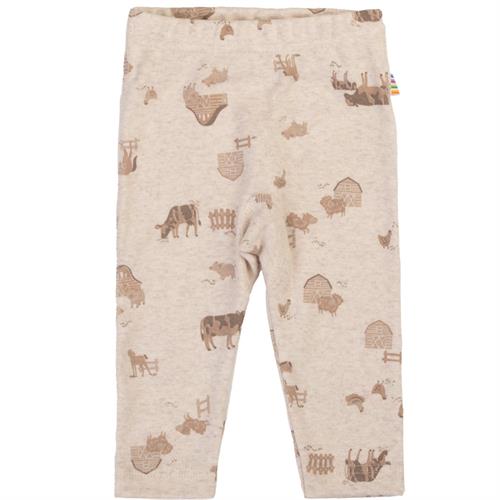 JOHA bukser lysbeige med bondegård - økologisk, str. 40, 50, 60