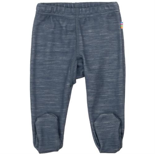 JOHA bukser med fødder uld/bambus mørkeblå denim, str. 40