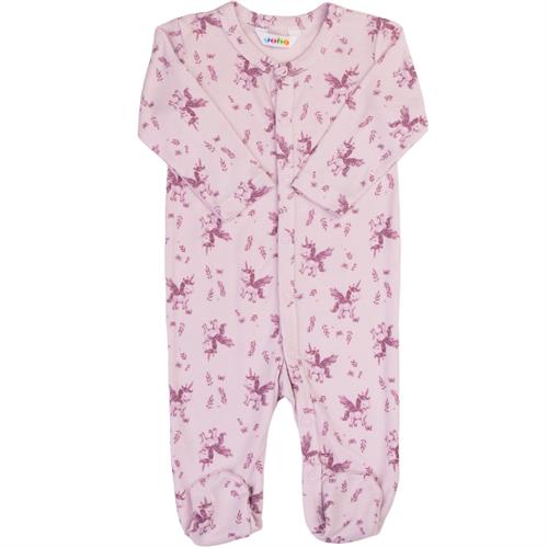 JOHA heldragt med fødder bambus lyserød enhjørning, str. 40, 50, 60