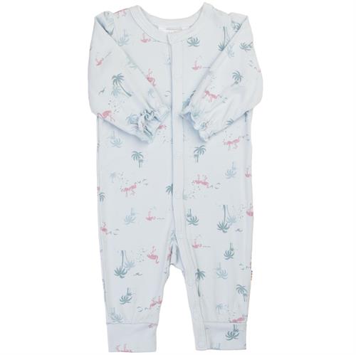 JOHA heldragt bambus lyseblå glimmer flamingo, str. 50, 60