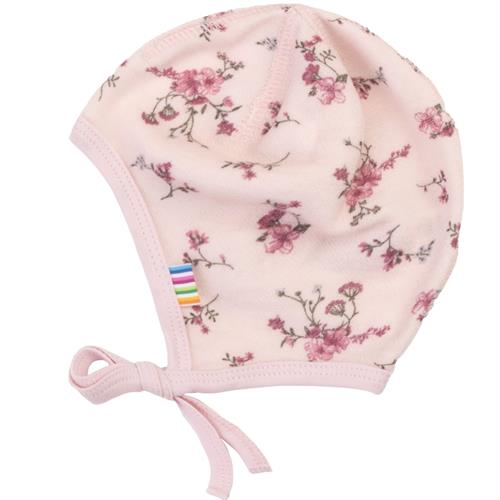 JOHA hue uld/bambus lyserød blomster, 34 cm