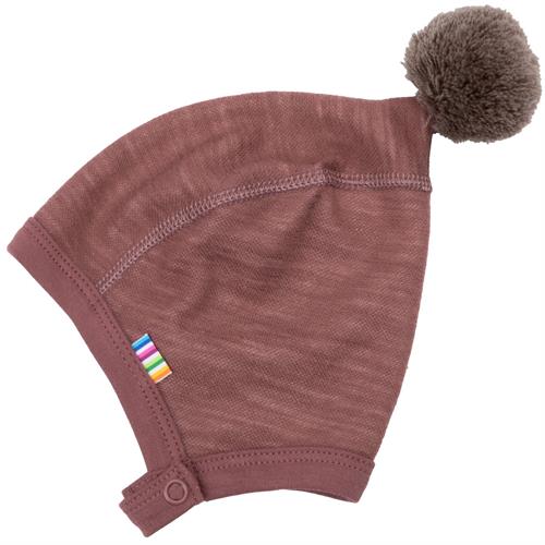 JOHA hue uld/bambus mørk rosa, 34 cm