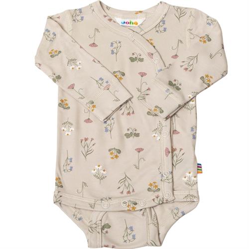 JOHA slå om-body bambus beige blomster, str. 40