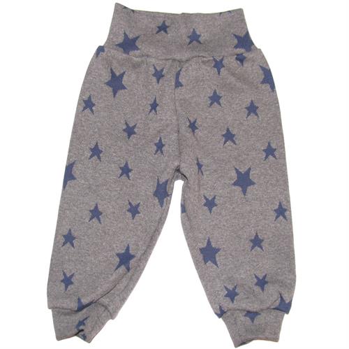 LT-design bukser uld grå med blå stjerner str. 50