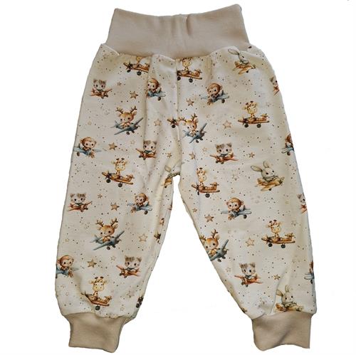 LT-design bukser jersey råhvid dyr i flyver str. 50, 56, 62, 68, 74, 80, 86, 92