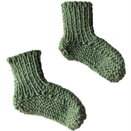 LT-design præmatur sokker uld støvet grøn - GOTS, str. 38, 44