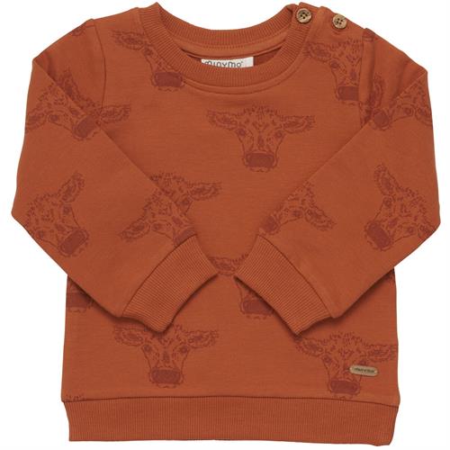 Minymo bluse okker isoli med køer - GOTS, str. 74, 80