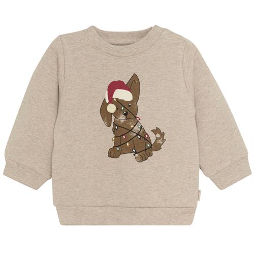 Minymo bluse isoli beige julehund, str. 74, 86, 92