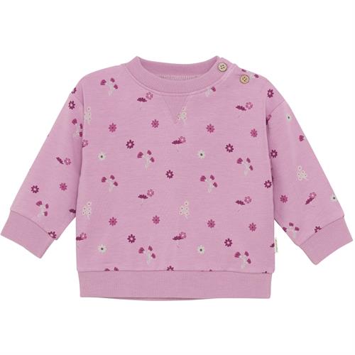 Minymo bluse sweat bambus rosa blomster, str. 86