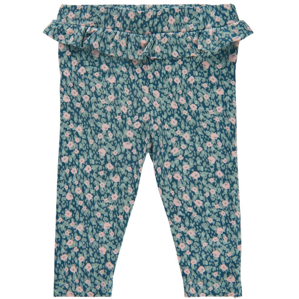 nominelt Kyst censur Minymo bukser bambus grøn med blomster, str. 80, 86
