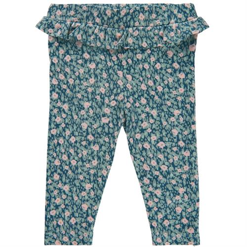 Minymo bukser bambus grøn med blomster, str. 80, 86