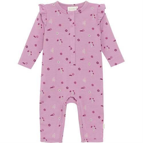 Minymo heldragt sweat bambus rosa blomster, str. 68, 74, 80