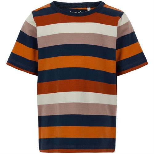 Minymo T-shirt med brede striber - økologisk, str. 86, 92