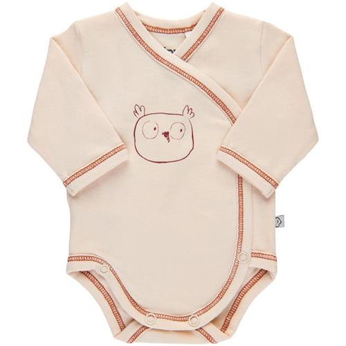 Pippi præmatur økologisk slå om-body beige med rødbrun ugle, str. 40, 44, 48